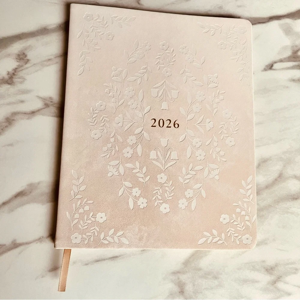 NEW Eccolo 2026 Planner with Floral Embossed Suede Like Cover
